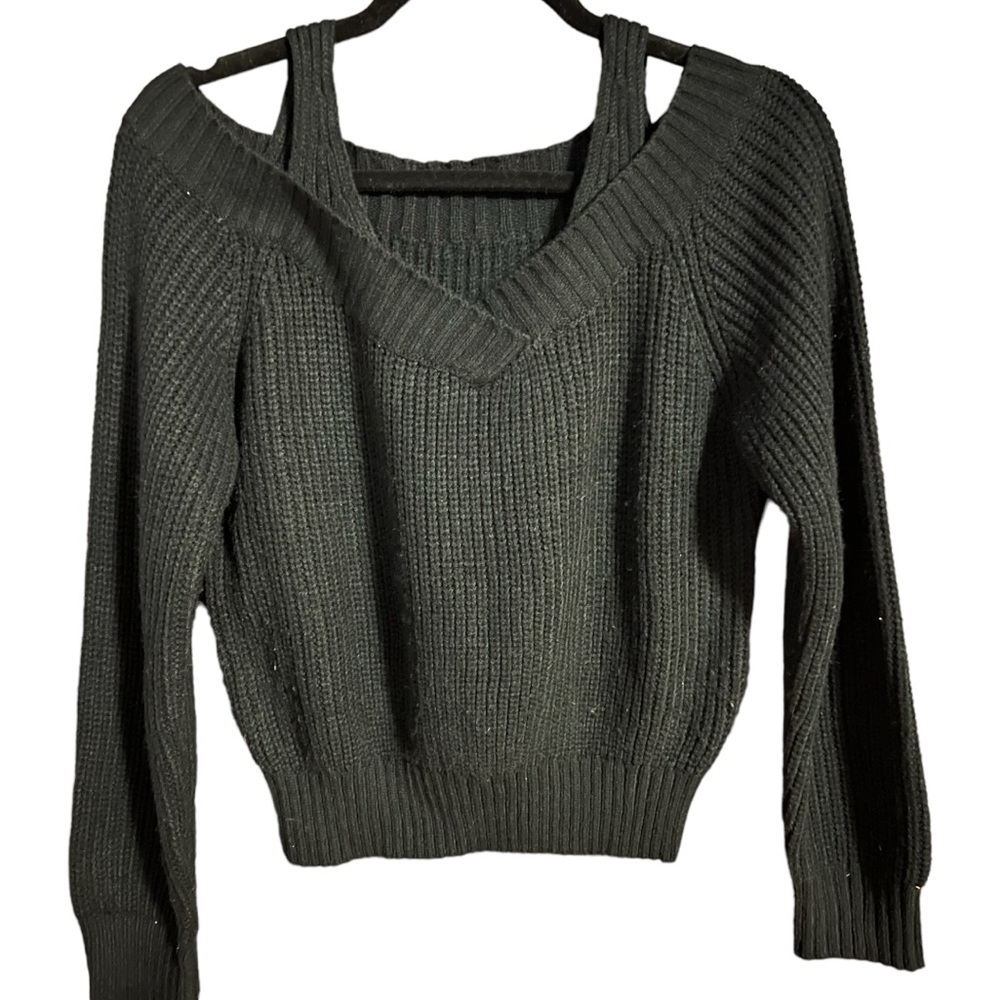 Cropped Slouchy Black Sweater